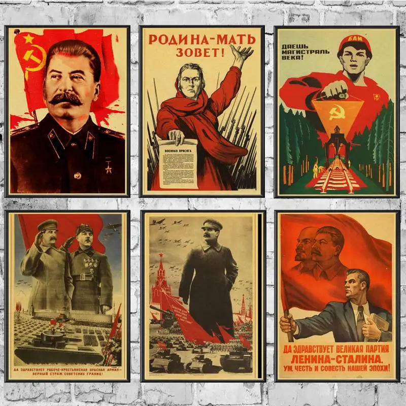 25Pcs Mixed Stalin USSR CCCP Poster Stickers for DIY Laptop Luggage Refrigerator Door Decor Waterproof Toy Sticker