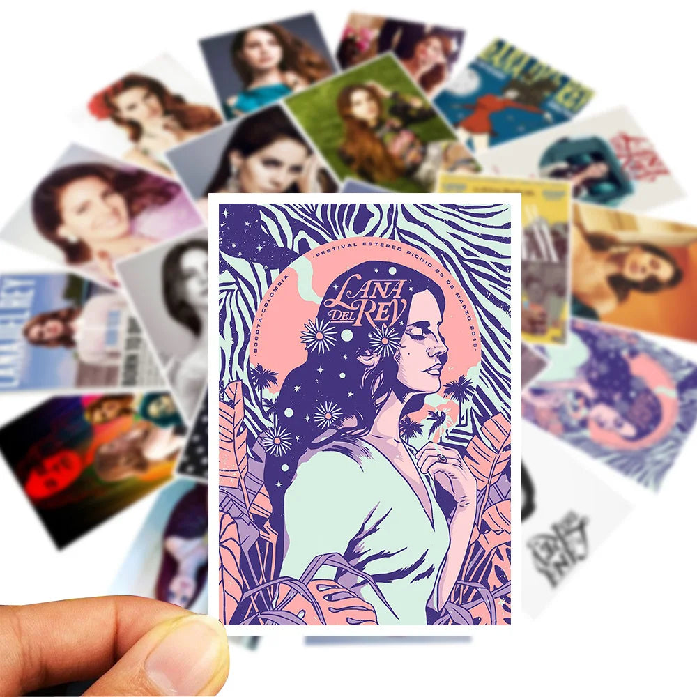 25pcs Singer Lana Del Rey Sticker Waterproof For Skateboard Laptop Suitcase Guitar Fans DIY Decals