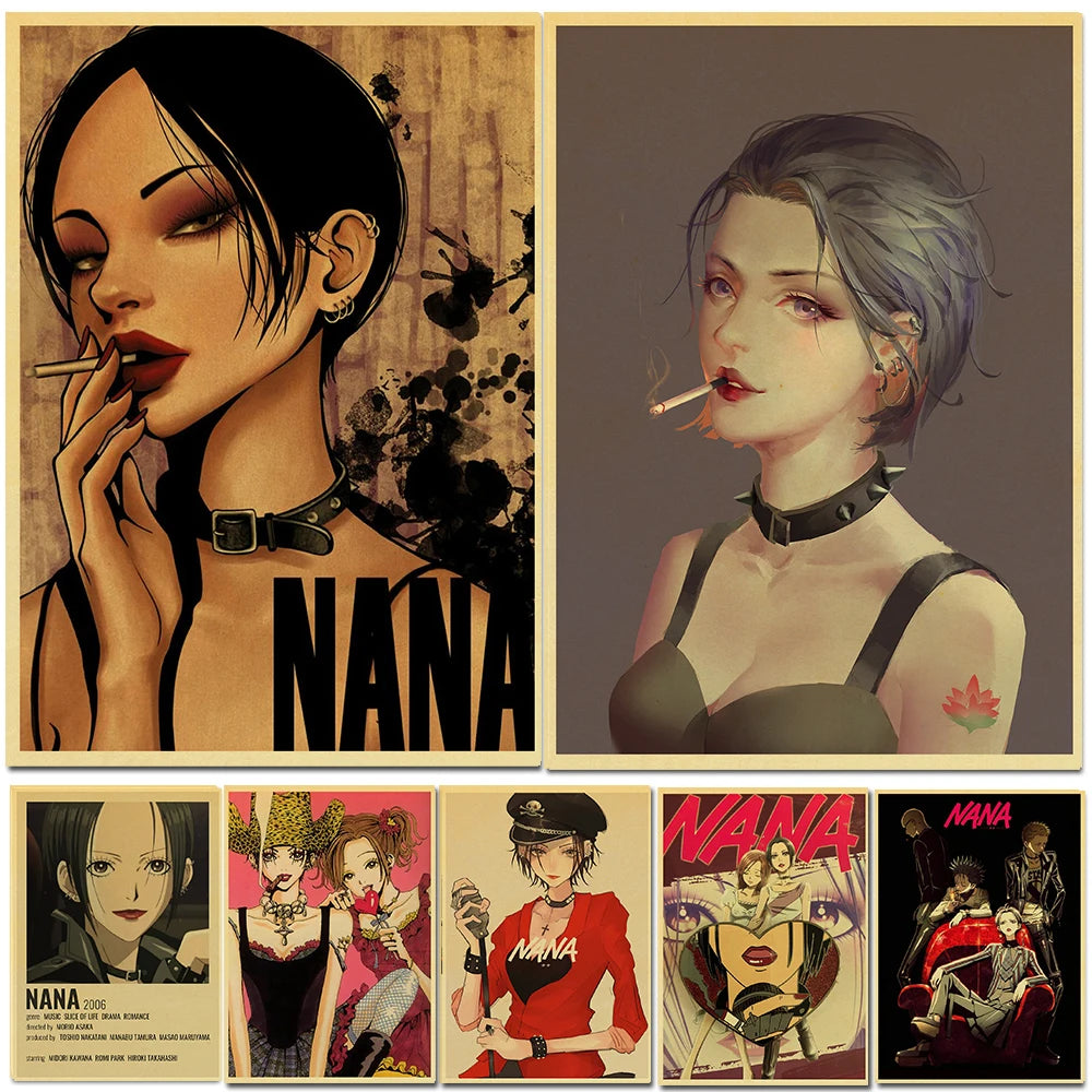 Vintage Anime NANA Poster Kraft paper Home Decal Art Painting Funny Wall Sticker for Coffee House Bar