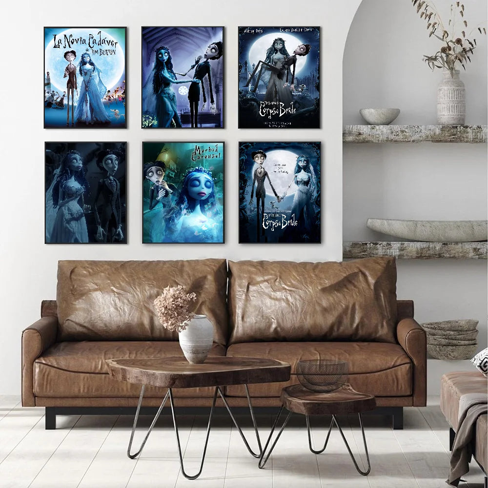 C-Corpse Bride Cartoo DIY Sticky Poster Fancy Wall Sticker for Living Room Bar Decoration Wall Decor