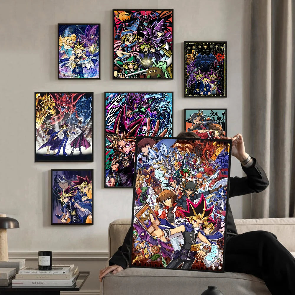 Amine Yu Gi Oh  Classic Anime Poster Waterproof Paper Sticker Coffee House Bar Room Wall Decor