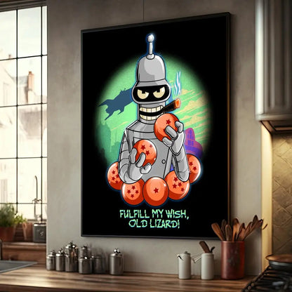 Póster de dibujos animados de F-Futurama, decoración de muebles para el hogar, póster de papel Kraft de alta gama, pintura de pared, estudio, decoración de la sala de estar del hogar