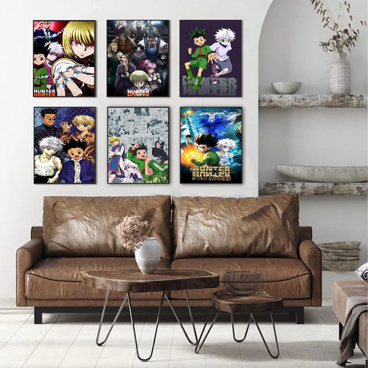 Anime HUNTER x HUNTER Vintage Posters Sticky Whitepaper Prints Posters Artwork Posters Wall Stickers