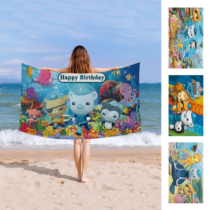 The Octonauts cartoon Towel Microfiber Beach Towel Absorbent Quick dry Soft Yoga Swimming Resort Mountain Climbing Towel