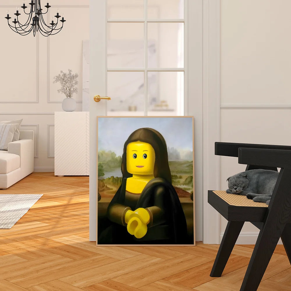 Abstract Funny Mona Lisa Movie Posters Fancy Wall Sticker for Living Room Bar Aesthetic Painting Decoration Room Wall Decor