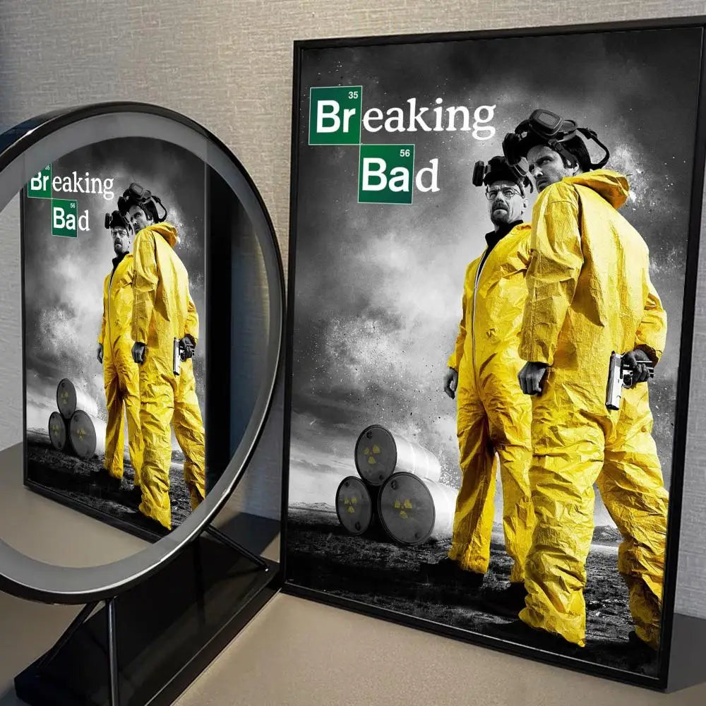 Pósteres de películas de Breaking Bad, pósteres de anime, pegatinas de pared elegantes para sala de estar, bar, estudio, hogar, sala de estar, decoración