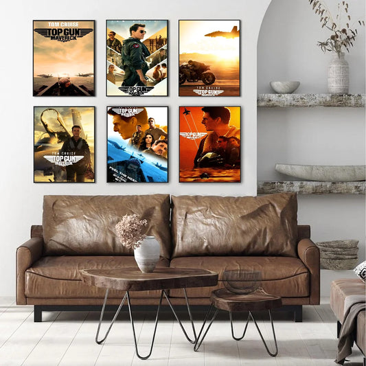 Top Gun Maverick Classic Vintage Posters Vintage Room Bar Cafe Decor Stickers Wall Painting