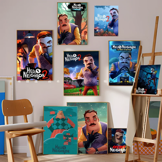 Game HELLO N-NEIGHBOR Classic Vintage Posters Whitepaper Prints Posters Artwork Kawaii Room Decor