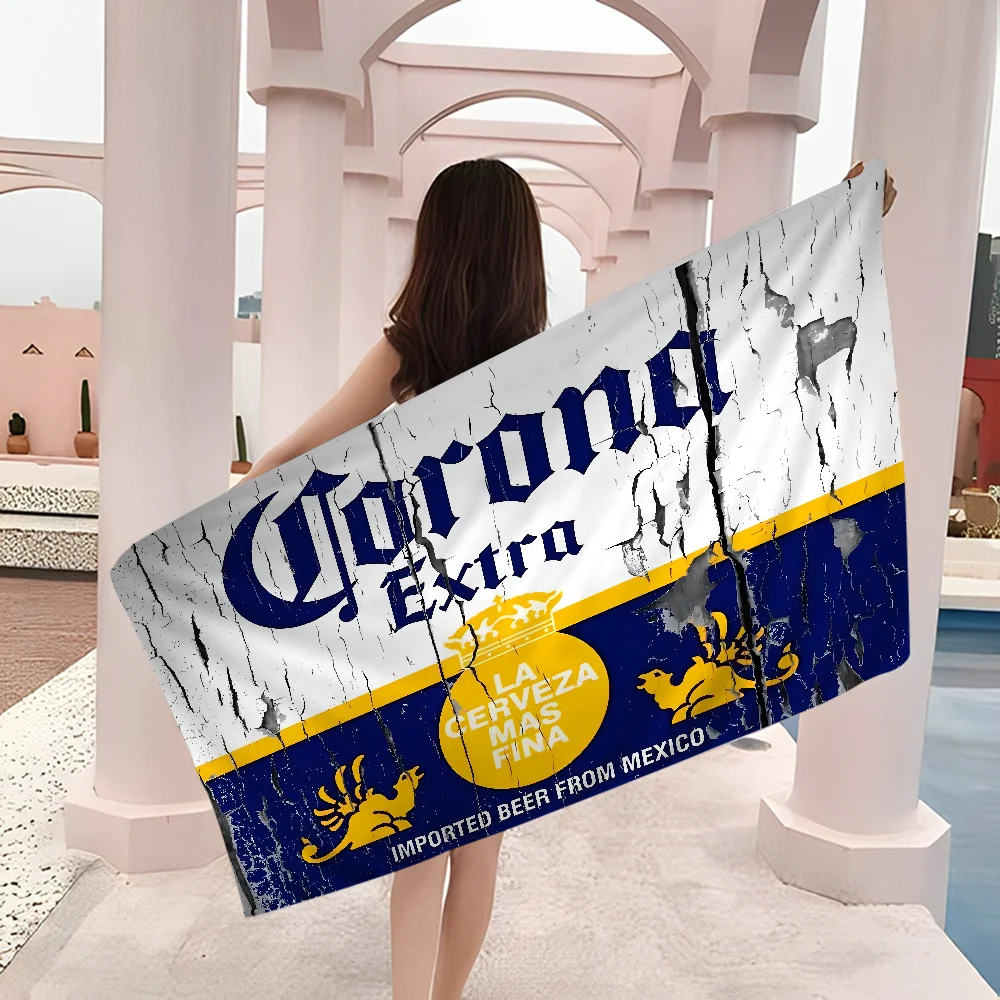 Toalla de cerveza Corona Extra Toalla de playa de microfibra Absorbente Secado rápido Suave Toalla de yoga Piscina Resort Escalada de montaña