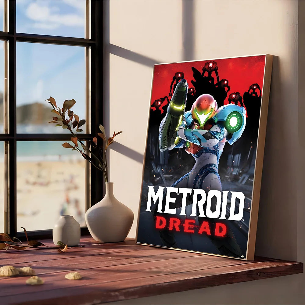 Game M-Metroids Poster Anime Posters Sticky HD Quality Wall Art Retro Posters for Home Kawaii Room Decor