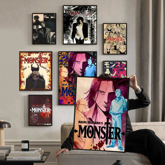 N-Naoki Urasawa S Monster Anime Classic Vintage Posters Decoracion Painting Wall Art White Kraft Paper Kawaii Room Decor