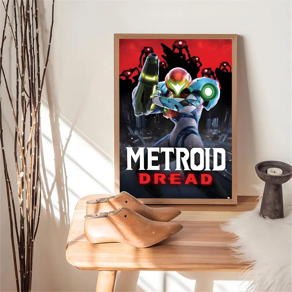 Game M-Metroids Poster Anime Posters Sticky HD Quality Wall Art Retro Posters for Home Kawaii Room Decor