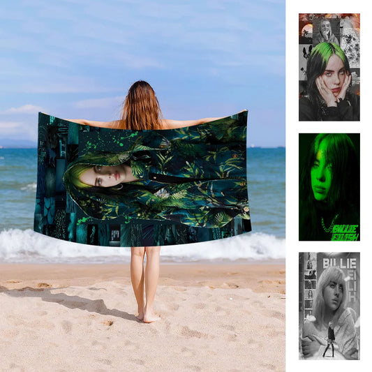 Pop Singer B.E_EilishS Towel Microfiber Beach Towel Absorbent Quick dry Soft Yoga Swimming Resort Mountain Climbing Towel