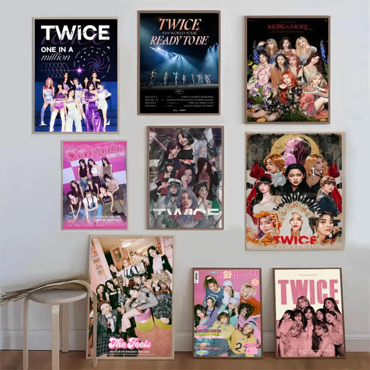 Singer Twice Kpop Wall Art Poster Nordic Aesthetic Picture Canvas Painting  for Living Room Bar Gaming Boy Room Home Decoration