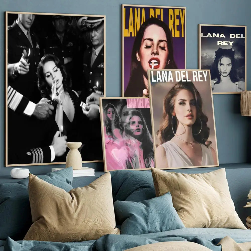 Póster de Lana Del Rey Lust for Life, pósteres de anime, pósteres retro de arte de pared de calidad HD adhesivos para decoración de habitaciones kawaii del hogar