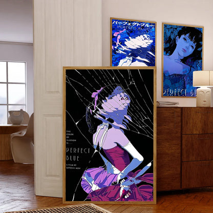 Pósteres de anime de la película Perfect Blue Anime, pegatinas de papel adhesivas impermeables, decoración de cafeterías, bares y habitaciones kawaii