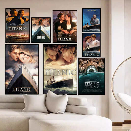 90s Classic Romantic Movie Titanic Retro Film DIY Sticky Poster Whitepaper Prints Posters Artwork Vintage Decorative Painting