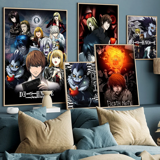 Japanese Classic Anime Death Note Character Classic Vintage Posters Vintage Room Home Bar Cafe Decor Nordic Home Decor