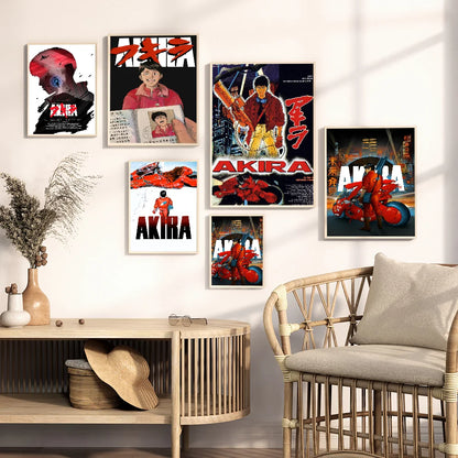 Colección de películas Akira Anime Posters Adhesivos de papel impermeables Adhesivos para cafeterías Bares Decoración de habitaciones kawaii