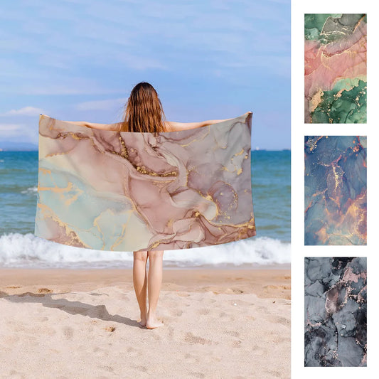 Fashion Marble Towel Microfiber Beach Towel Absorbent Quick dry Soft Yoga Swimming Resort Mountain Climbing Towel