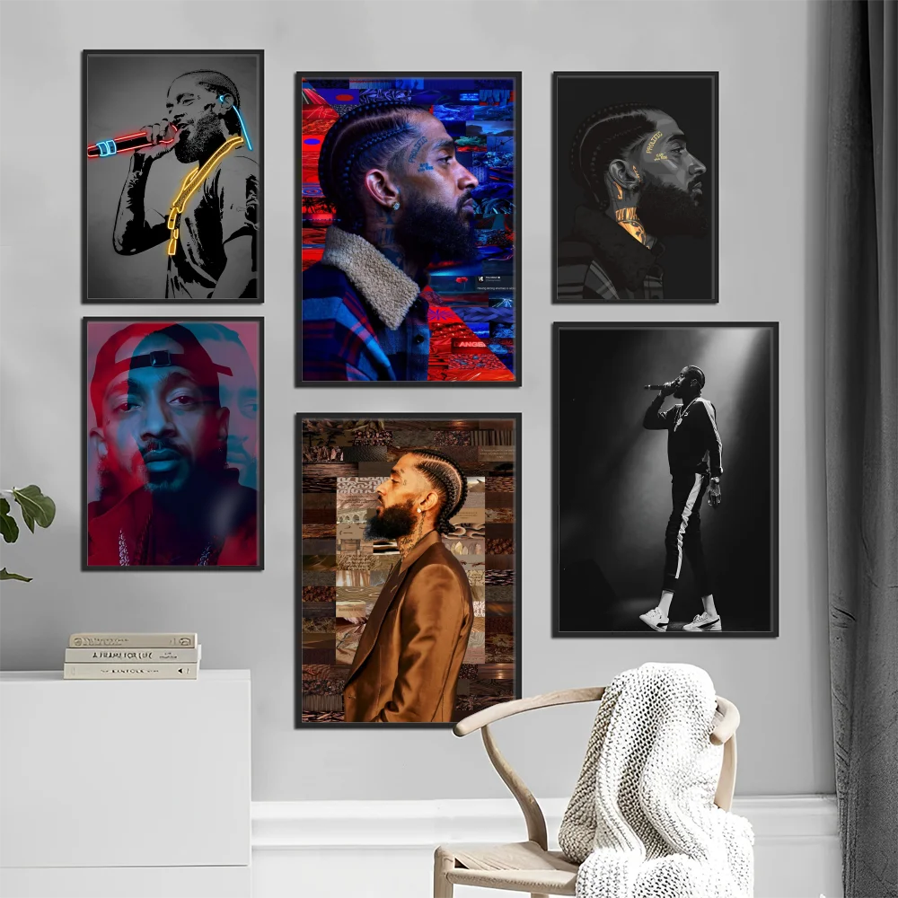 Nipsey Hussle American Rapper Poster Movie Sticky Posters Retro Kraft Paper Sticker DIY Room Bar Cafe Art Wall Painting