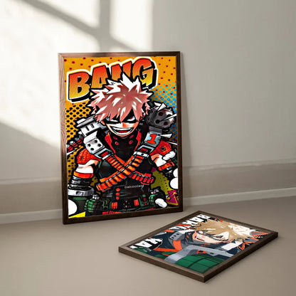 Anime B-Bakugo Katsuki Poster Anime Posters Sticky HD Quality Wall Art Retro Posters for Home Kawaii Room Decor