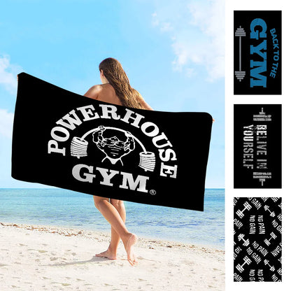 Powerhouse Gym Towel Microfiber Beach Towel Absorbent Quick dry Soft Yoga Swimming Resort Mountain Climbing Towel