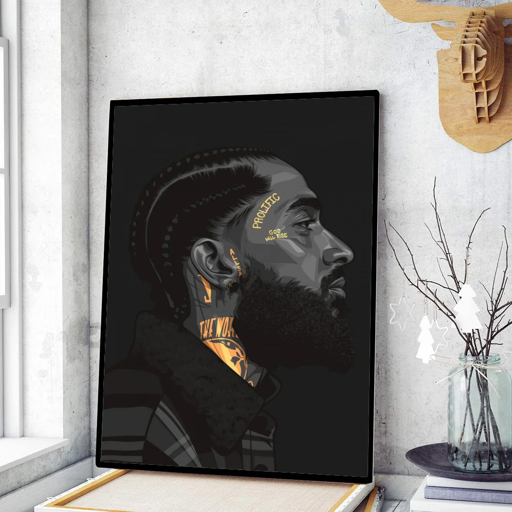 Nipsey Hussle American Rapper Poster Movie Sticky Posters Retro Kraft Paper Sticker DIY Room Bar Cafe Art Wall Painting