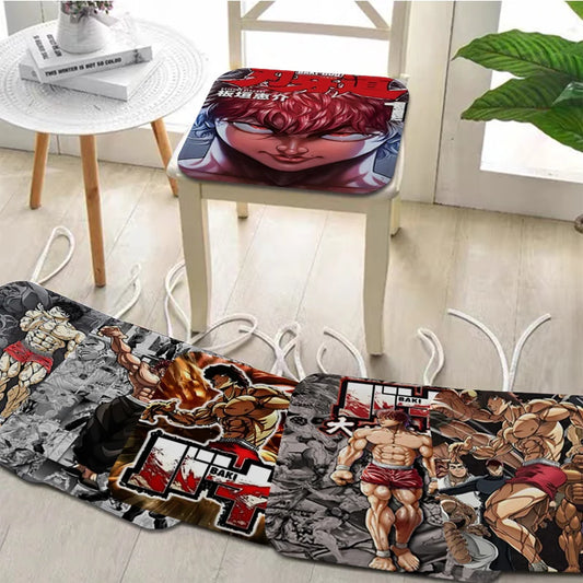 Japanese Anime Baki Hanma Comics Nordic Printing Chair Cushion Soft Office Car Seat Comfort Breathable 45x45cm Sofa Cushion