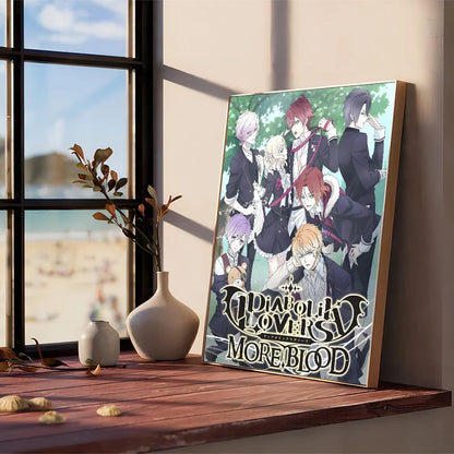 Pósteres adhesivos de la película Anime D-Diabolik Lovers, pegatinas de papel Kraft retro, bricolaje, para habitación, bar, cafetería, arte estético, pintura de pared