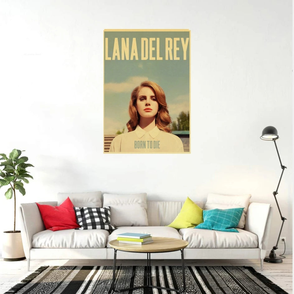 Singer Lana Del Rey Album Posters Born To Die/Paradise Retro Kraft Paper Sticker DIY Room Bar Cafe Decor Gift Art Wall Paintings