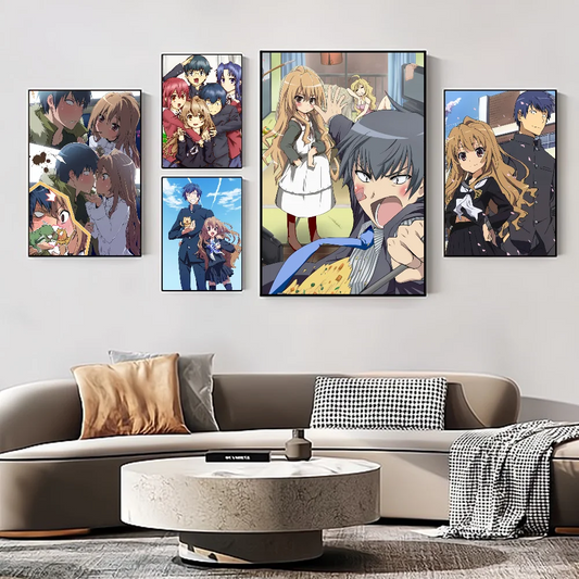 Toradora! Anime Self-adhesive Art Poster Fancy Wall Sticker for Living Room Bar Decoration Vintage Decorative Painting