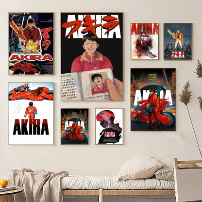 Colección de películas Akira Anime Posters Adhesivos de papel impermeables Adhesivos para cafeterías Bares Decoración de habitaciones kawaii