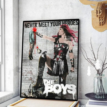 The Boys Anime Whitepaper Poster Fancy Wall Sticker for Living Room Bar Decoration Decor Art Wall Stickers Aesthetic Painting