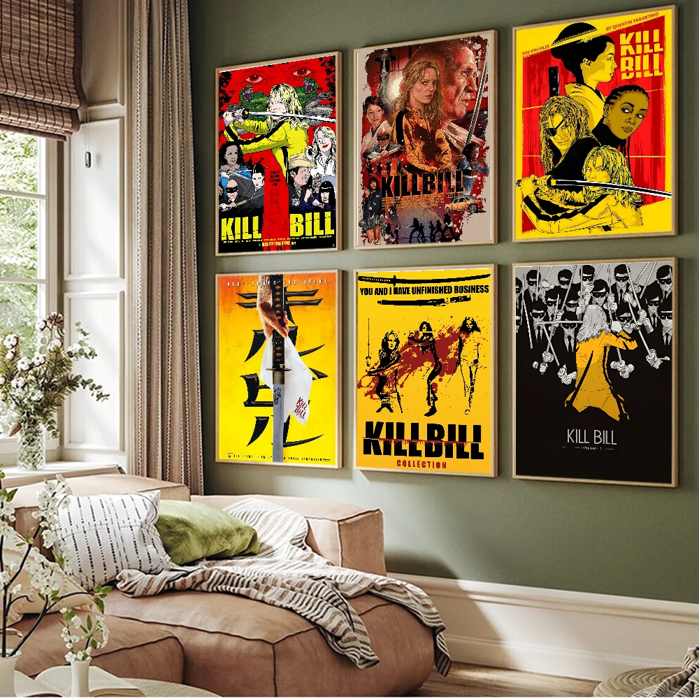 classic movie Kill Bill Self-adhesive Art Poster Whitepaper Prints Posters Artwork Aesthetic Art Wall Painting