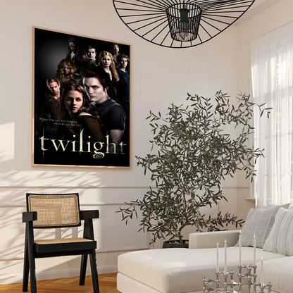 Póster autoadhesivo de la película T-Crepúsculo Edward Bella, impresiones en papel blanco, carteles, obras de arte, decoración del hogar