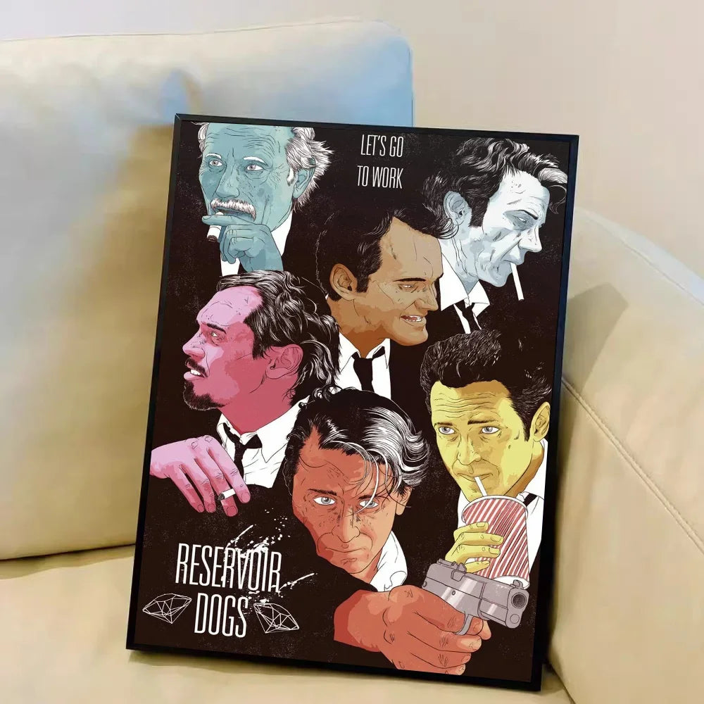 American Movie Reservoir Dogs Canvas Painting DIY Sticky Poster Fancy Wall Sticker for Living Room Bar Decoration Wall Decor