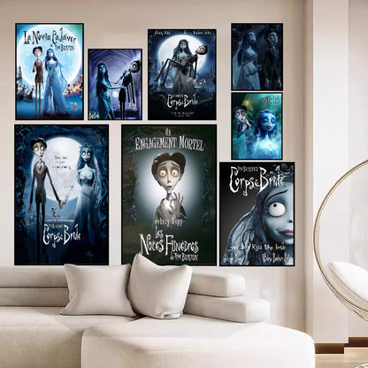 C-Corpse Bride Cartoo DIY Sticky Poster Fancy Wall Sticker for Living Room Bar Decoration Wall Decor