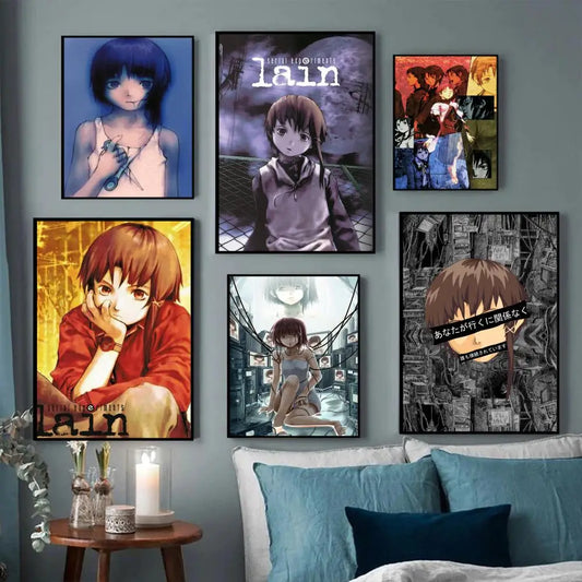 Serial Experiments Lain Anime Poster Anime Posters Sticky HD Quality Wall Art Retro Posters for Home Kawaii Room Decor