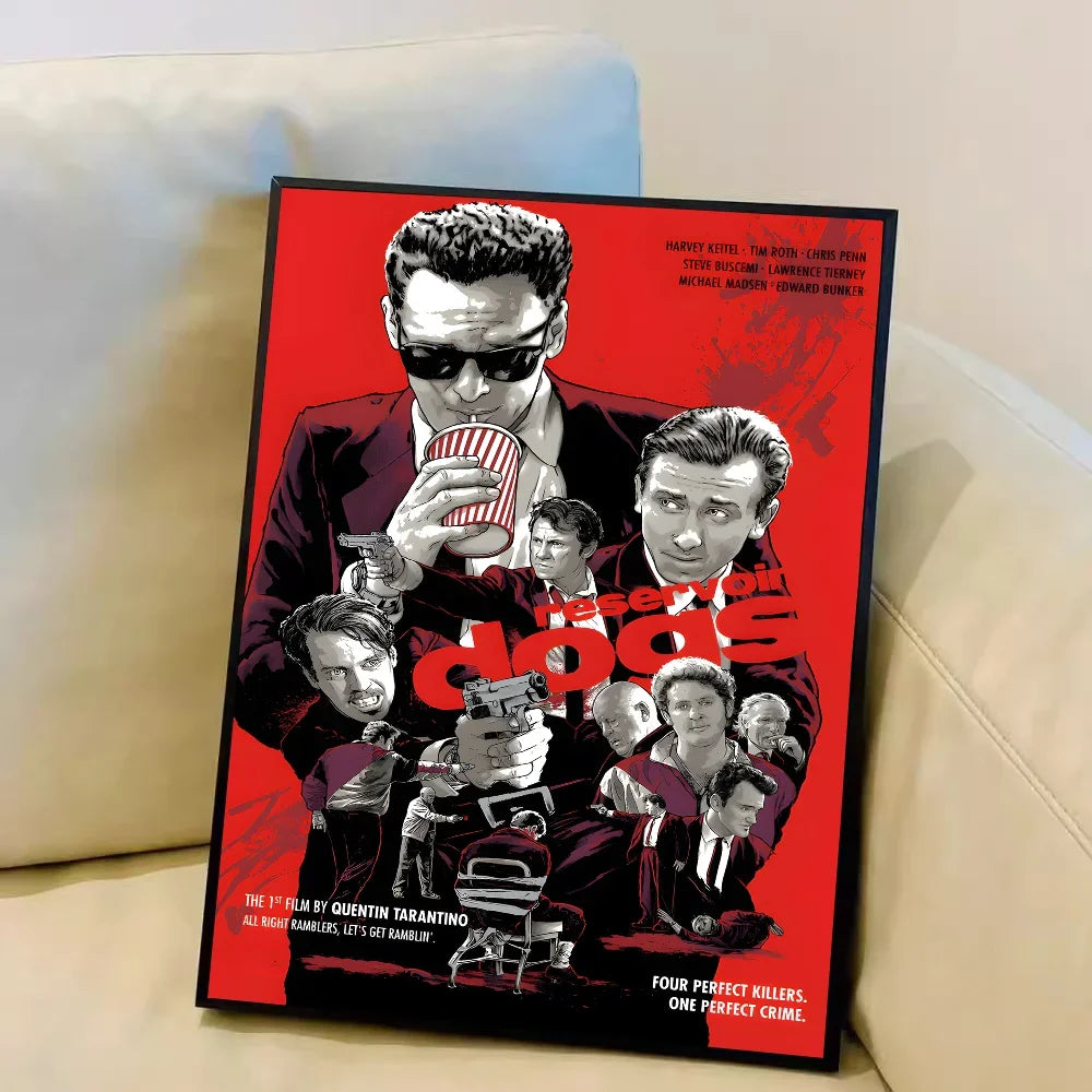 American Movie Reservoir Dogs Canvas Painting DIY Sticky Poster Fancy Wall Sticker for Living Room Bar Decoration Wall Decor