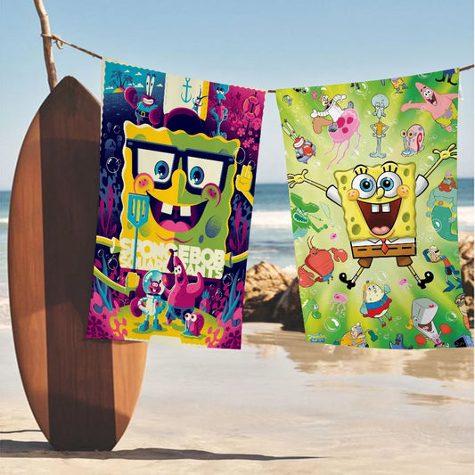 cartoon s-spongebobs cute Towel Microfiber Beach Towel Absorbent Quick dry Soft Yoga Swimming Resort Mountain Climbing Towel