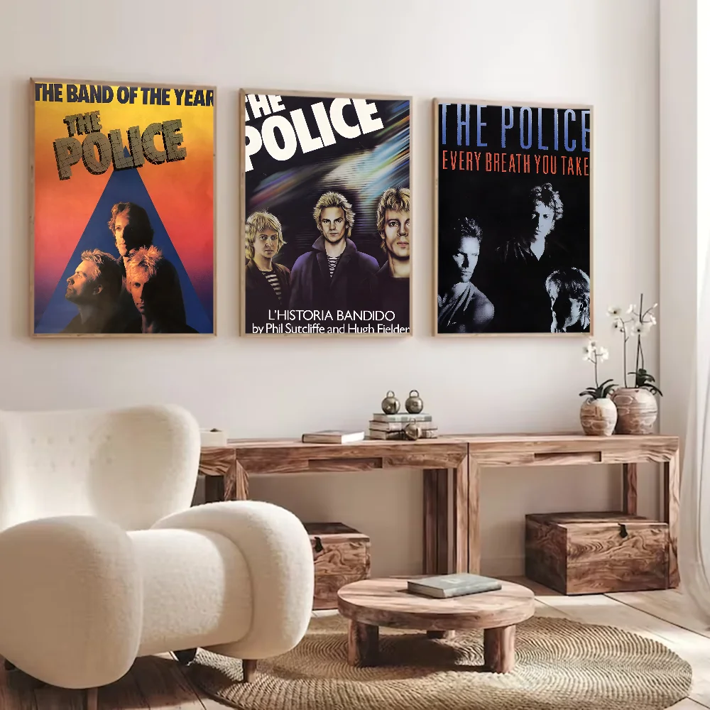 Rock Band The Police DIY Sticky Poster Fancy Wall Sticker for Living Room Bar Decoration Wall Decor