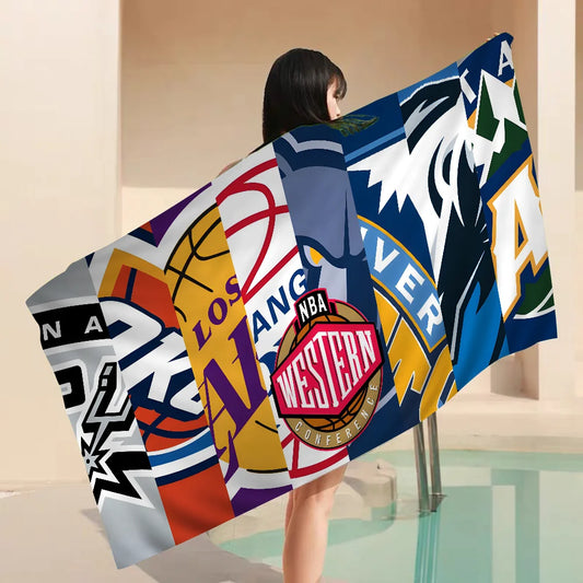 N_B_A basketball team Logo Towel Microfiber Beach Towel Absorbent Quick dry Soft Yoga Swimming Resort Mountain Climbing Towel