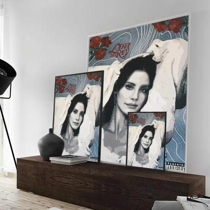 Póster de Lana Del Rey Lust for Life, pósteres de anime, pósteres retro de arte de pared de calidad HD adhesivos para decoración de habitaciones kawaii del hogar