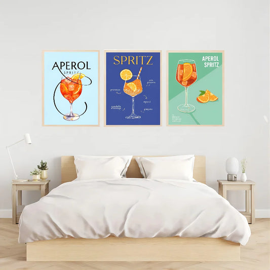 Juice Mojito Aperol Spritz DIY Sticky Poster Fancy Wall Sticker for Living Room Bar Decoration Wall Decor