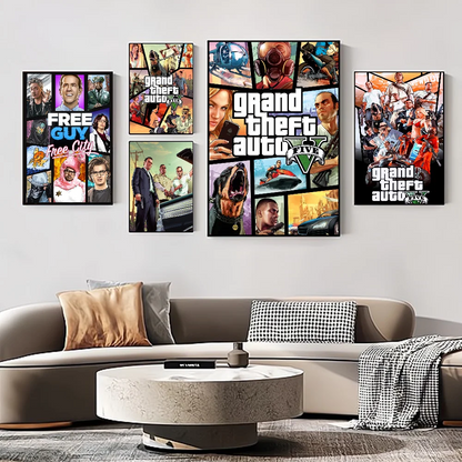 Video Game Grand Theft Auto Classic Movie Posters Waterproof Paper Sticker Coffee House Bar Decor Art Wall Stickers