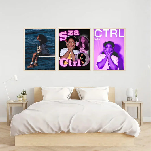 Póster en papel blanco del álbum Sos de la cantante SZA, póster de calidad HD, pintura para pared, decoración de pared para sala de estudio