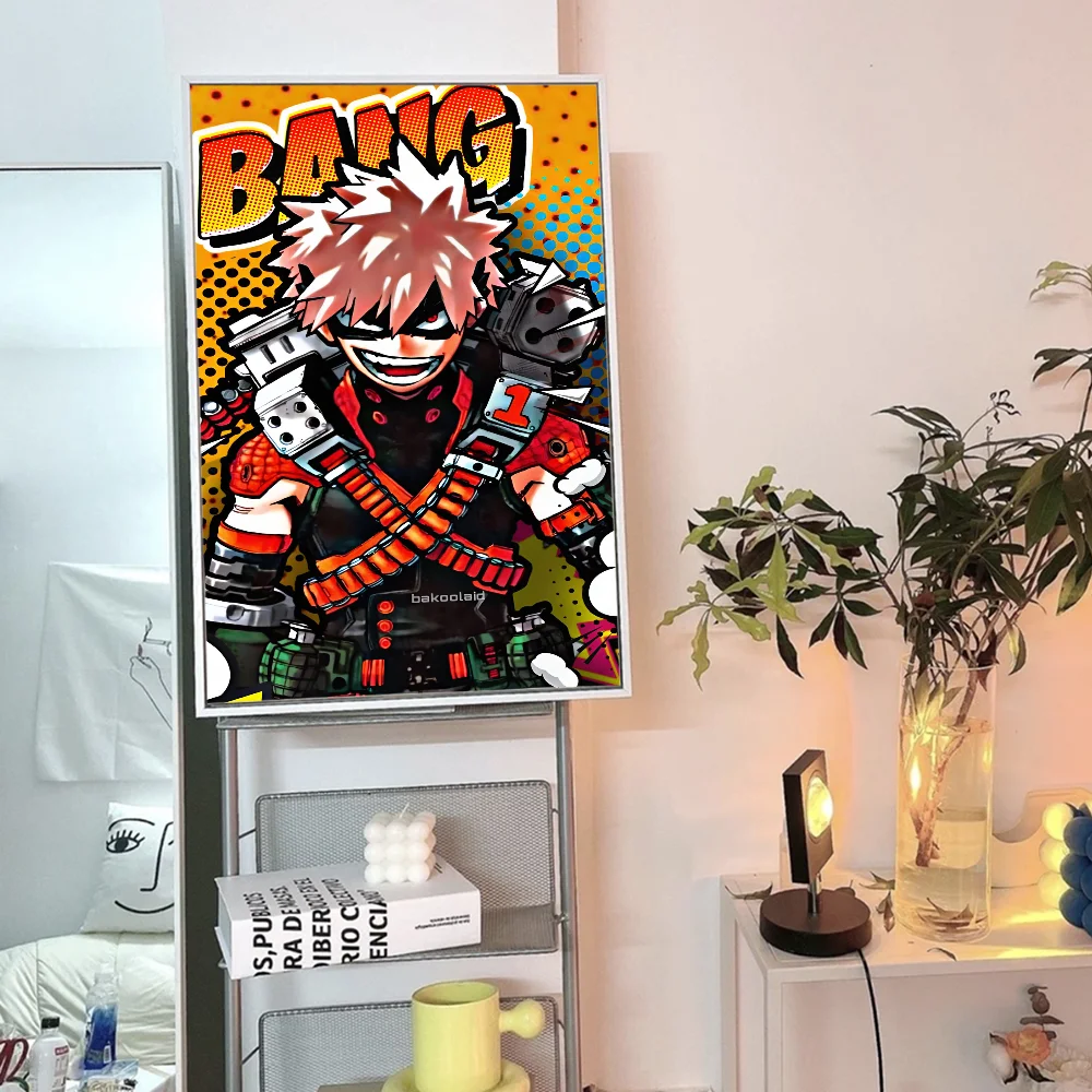 Anime B-Bakugo Katsuki Poster Anime Posters Sticky HD Quality Wall Art Retro Posters for Home Kawaii Room Decor