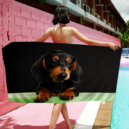 Dachshund Dog Towel Microfiber Beach Towel Absorbent Quick dry Soft Yoga Swimming Resort Mountain Climbing Towel