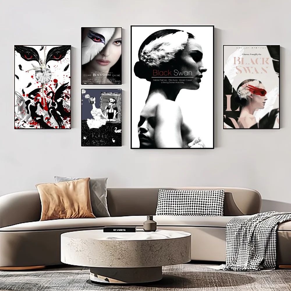 Movie Black Swan Classic Anime Movie Sticky Posters Whitepaper Sticker DIY Room Bar Cafe Posters Wall Stickers